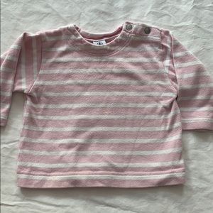 Petite Bateau pink and white striped sweater